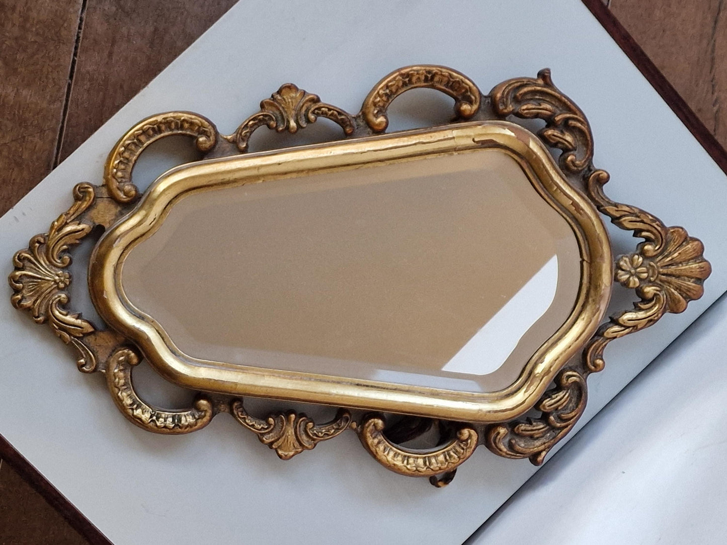 Art Nouveau Gold Gilt Antique Mirror, ca 1900-1920
