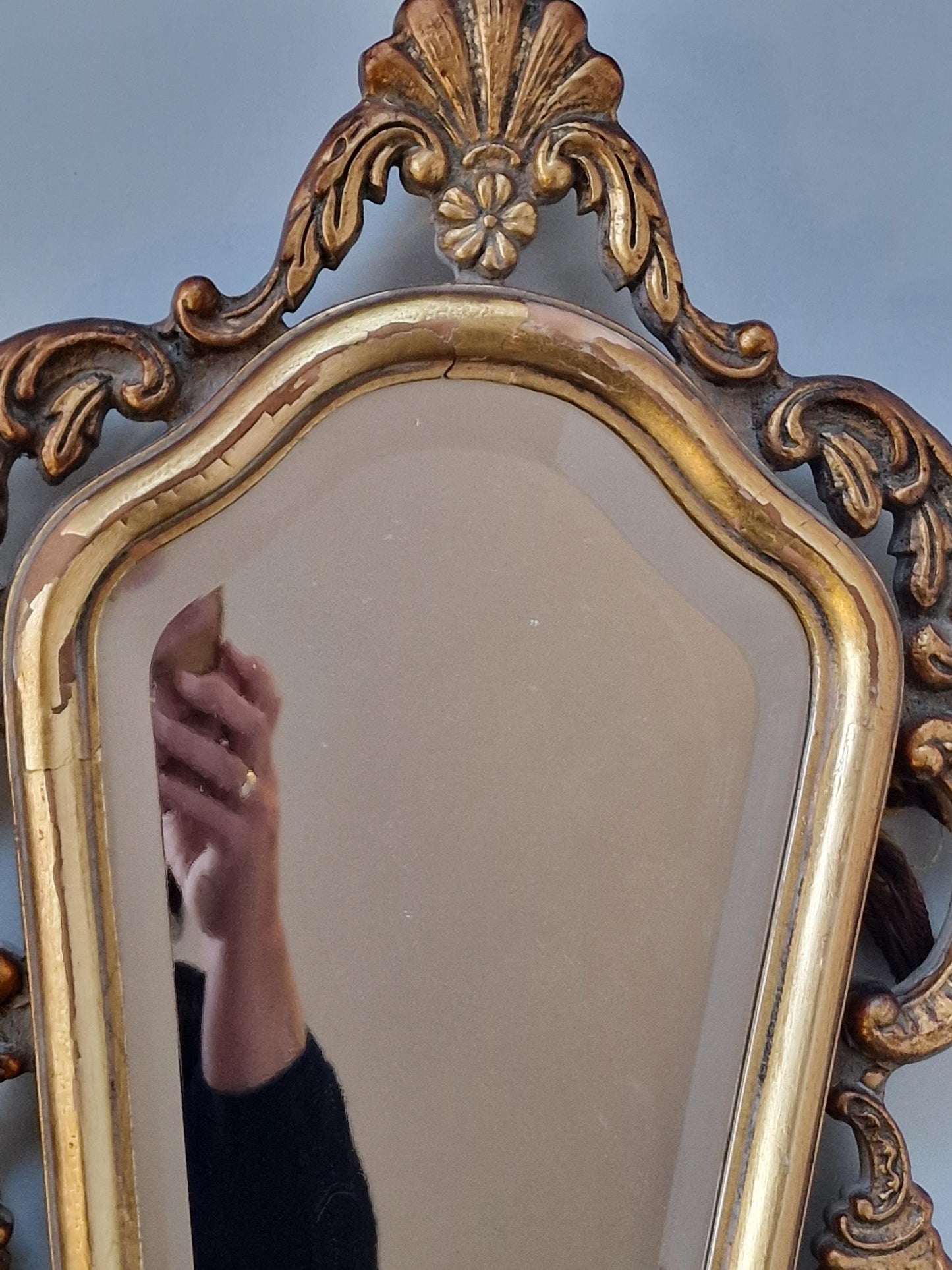 Art Nouveau Gold Gilt Antique Mirror, ca 1900-1920