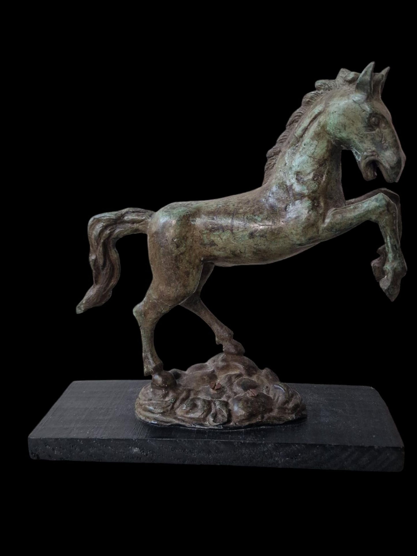 Bronze horse figure ca 7.1 x 2.8 inch, bronzed bronze figurine statue