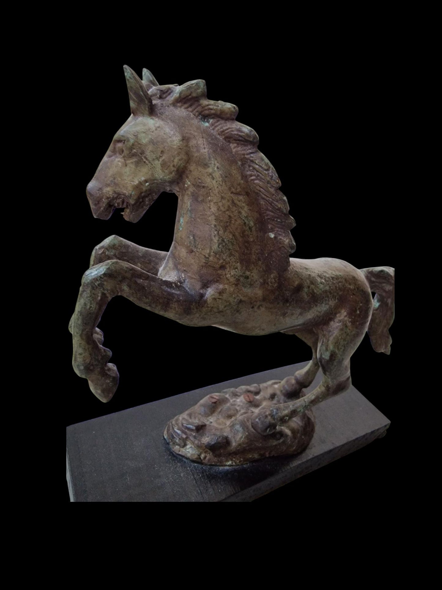 Bronze horse figure ca 7.1 x 2.8 inch, bronzed bronze figurine statue