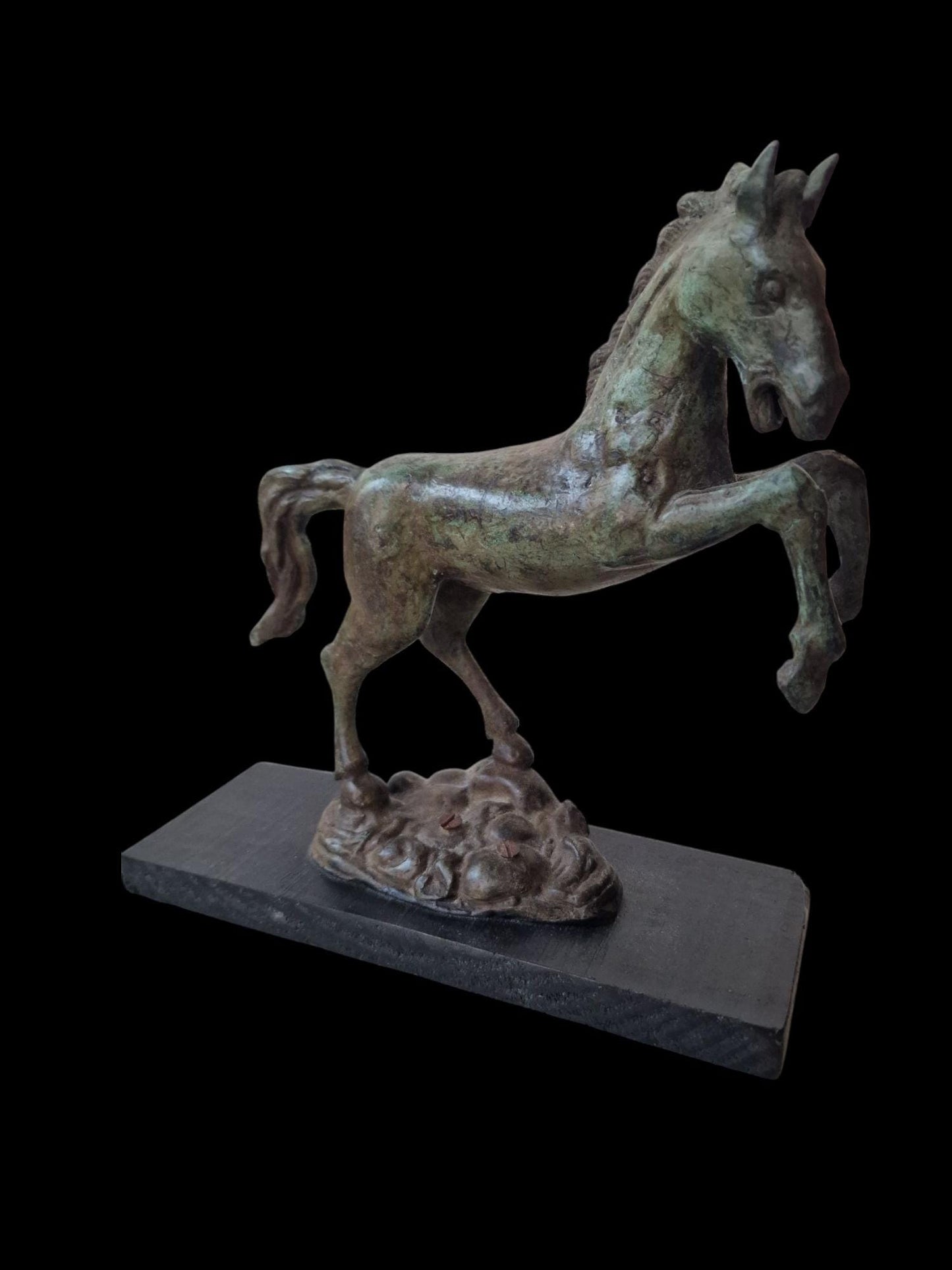 Bronze horse figure ca 7.1 x 2.8 inch, bronzed bronze figurine statue