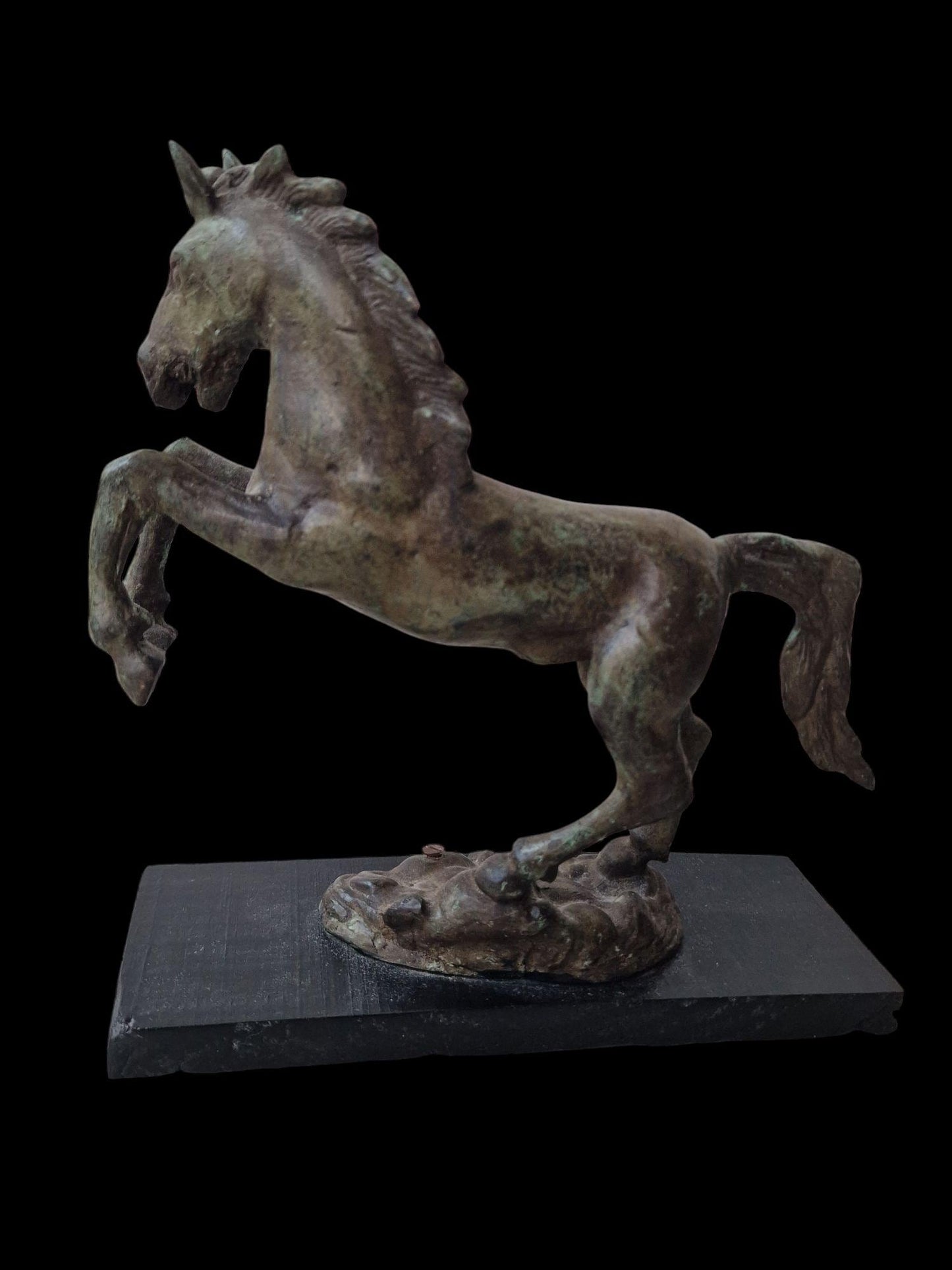 Bronze horse figure ca 7.1 x 2.8 inch, bronzed bronze figurine statue
