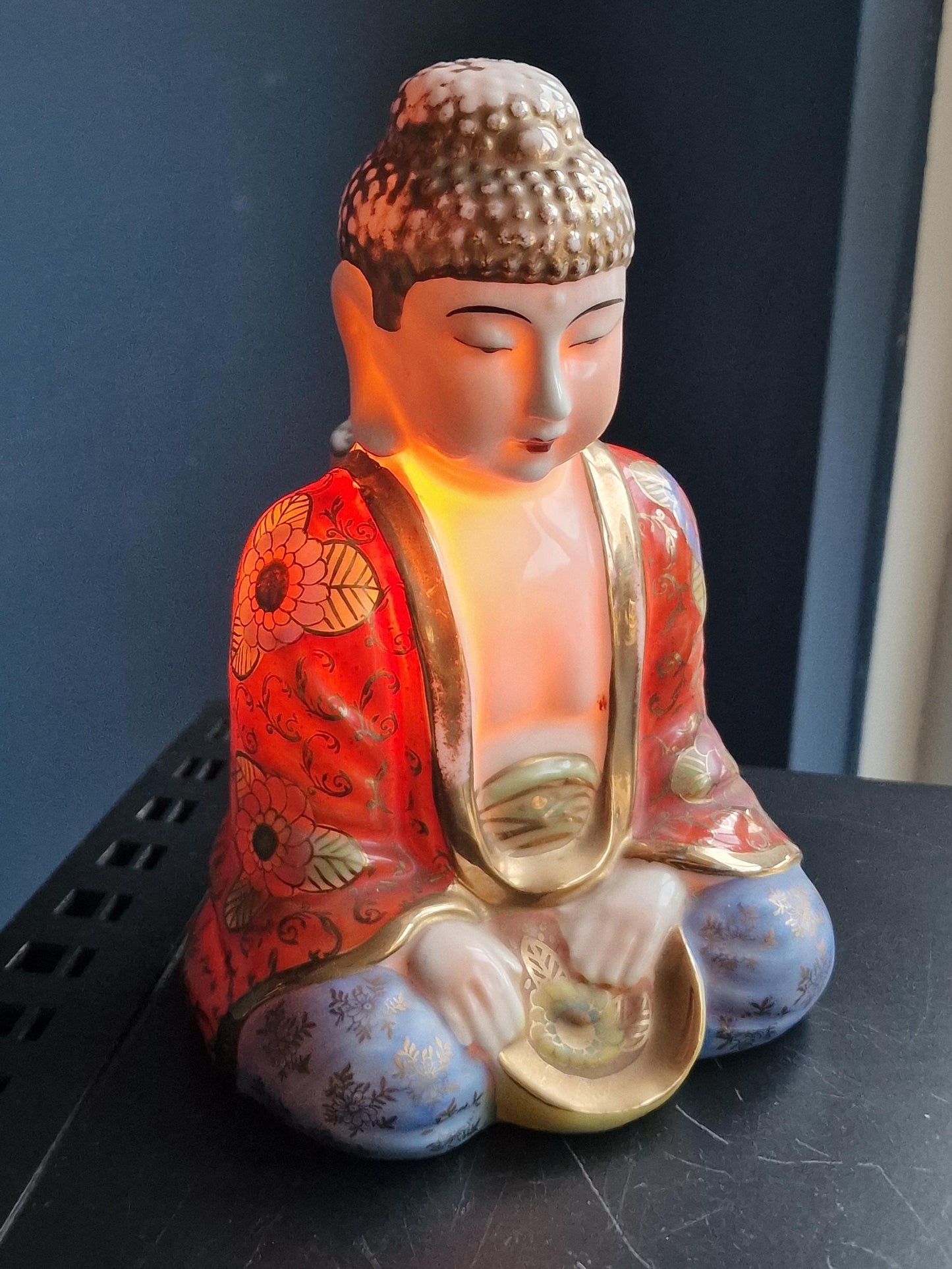 Antique Buddha Incense Lamp, 1930s Perfume Diffuser, Deity Decor