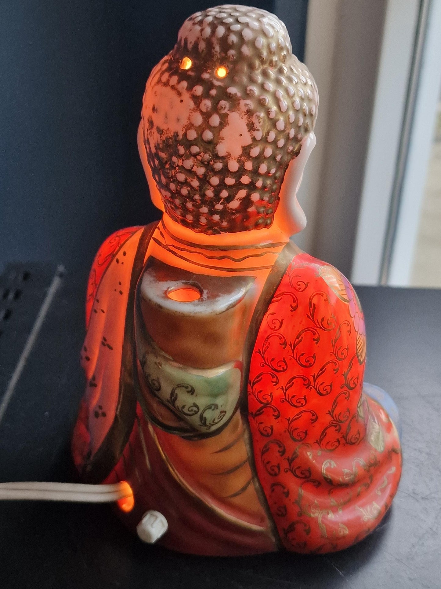 Antique Buddha Incense Lamp, 1930s Perfume Diffuser, Deity Decor