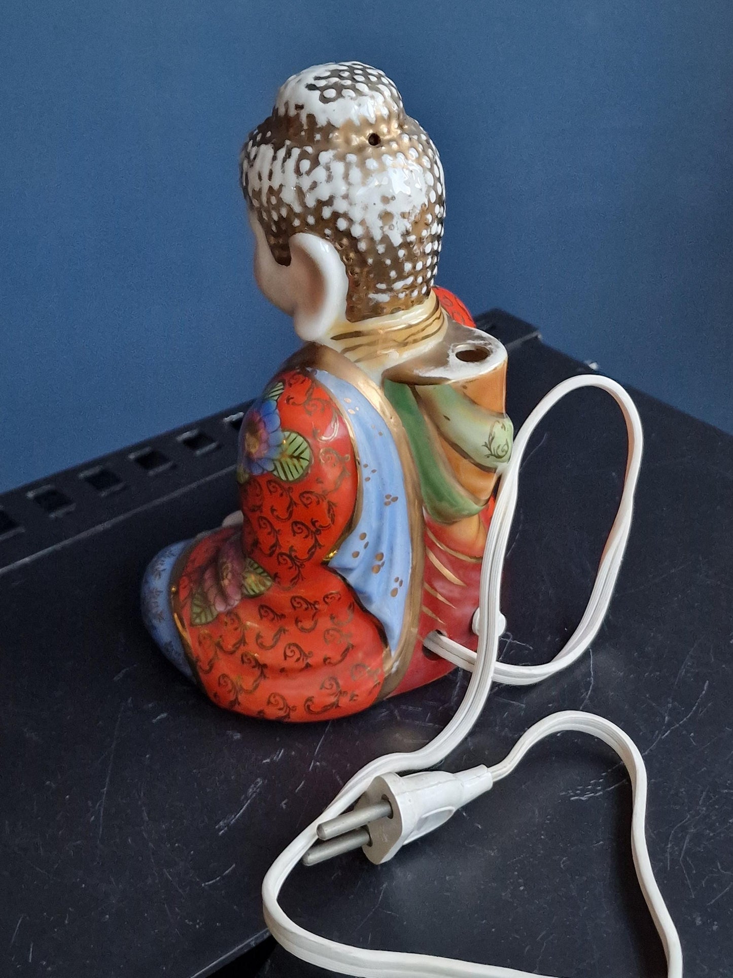 Antique Buddha Incense Lamp, 1930s Perfume Diffuser, Deity Decor