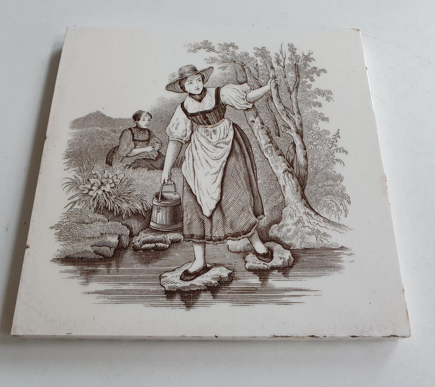 Minton tile    Pastoral serie  date from c. 1880