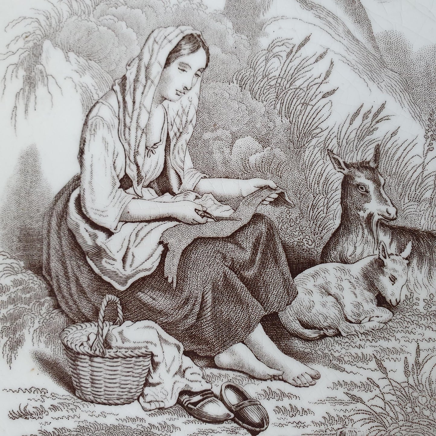 Minton tile    Pastoral serie  date from c. 1880