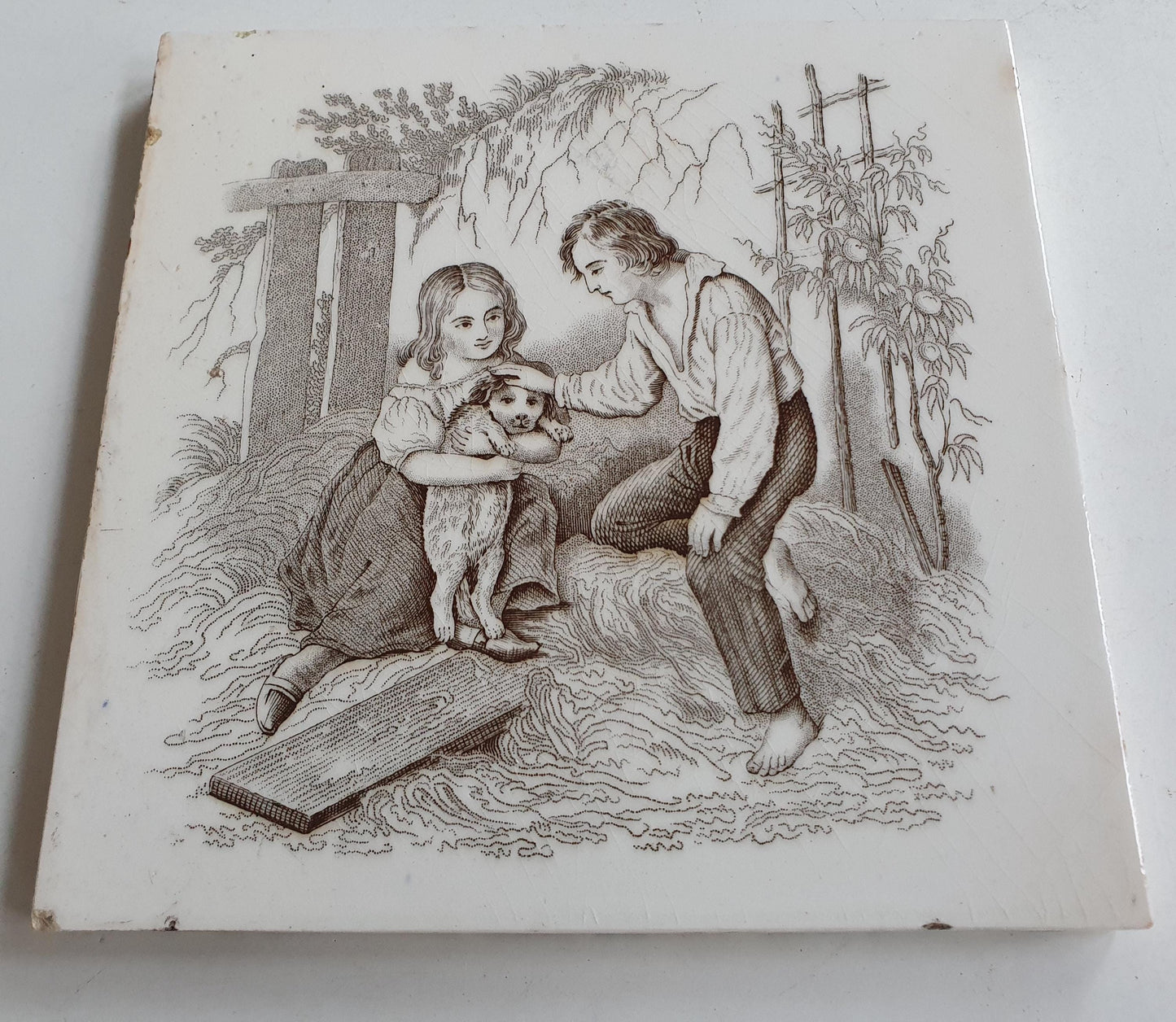Minton tile    Pastoral serie  date from c. 1880
