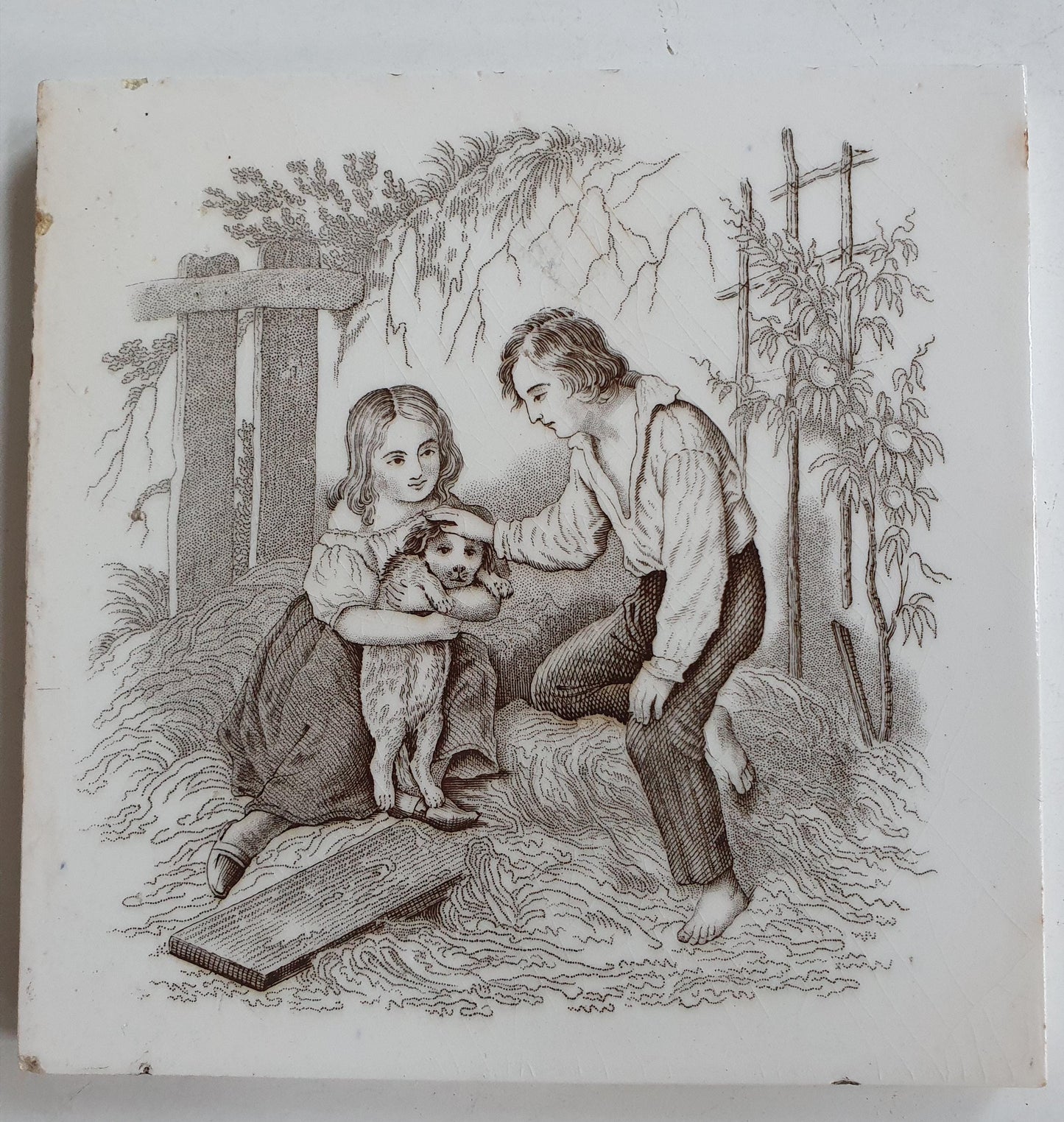 Minton tile    Pastoral serie  date from c. 1880