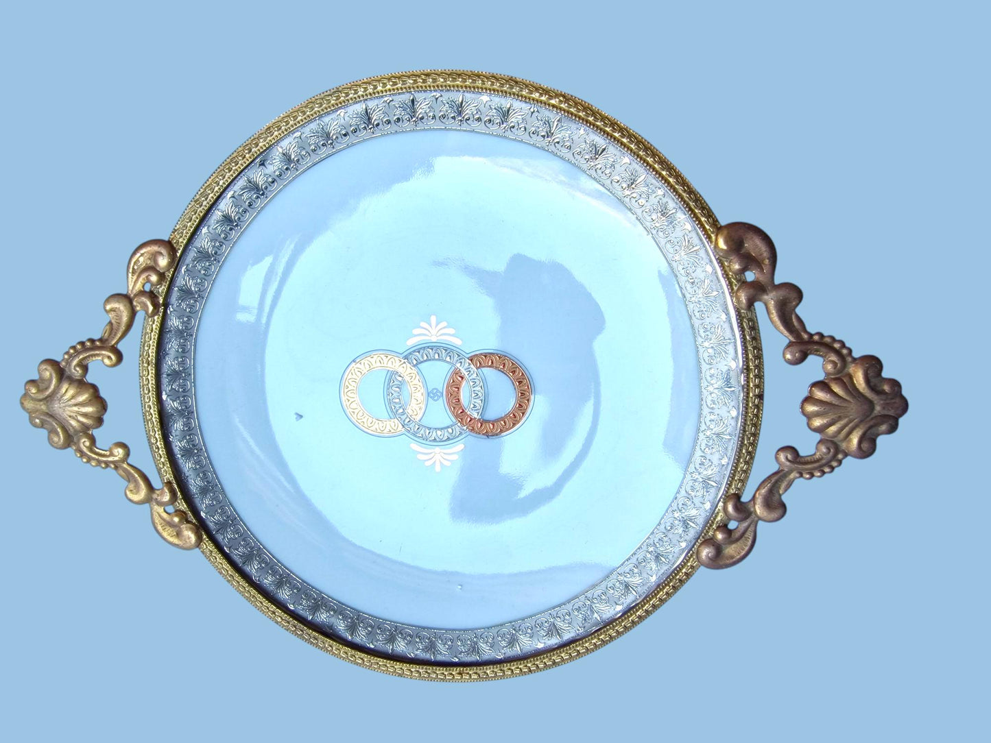 2 x Limoges L'etoile 22k Gold Gilt Handpainted Serving Plate and trinket plate