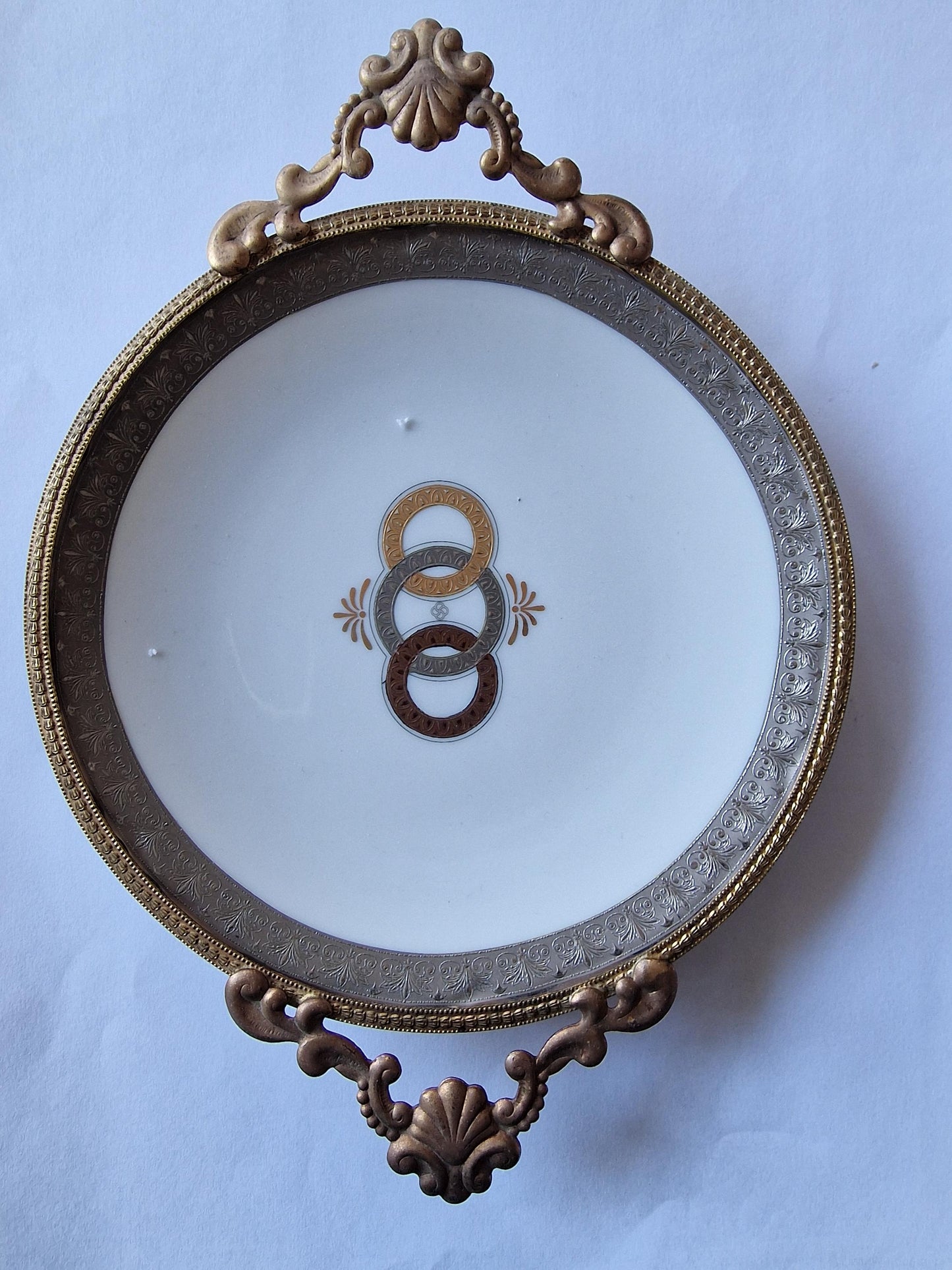 2 x Limoges L'etoile 22k Gold Gilt Handpainted Serving Plate and trinket plate