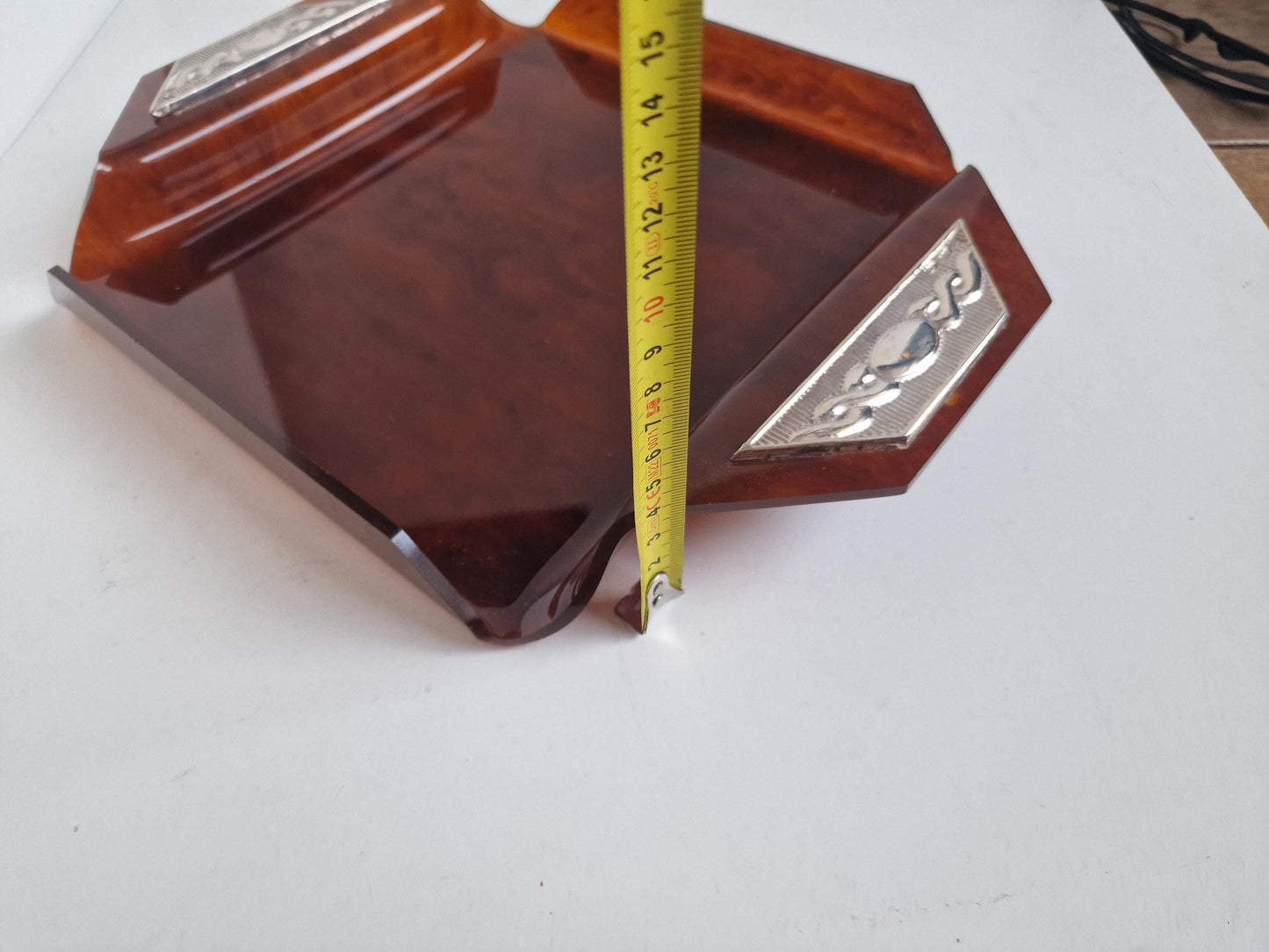 Vintage Italian Hollywood Regency Faux Turtle Serving Tray, XL