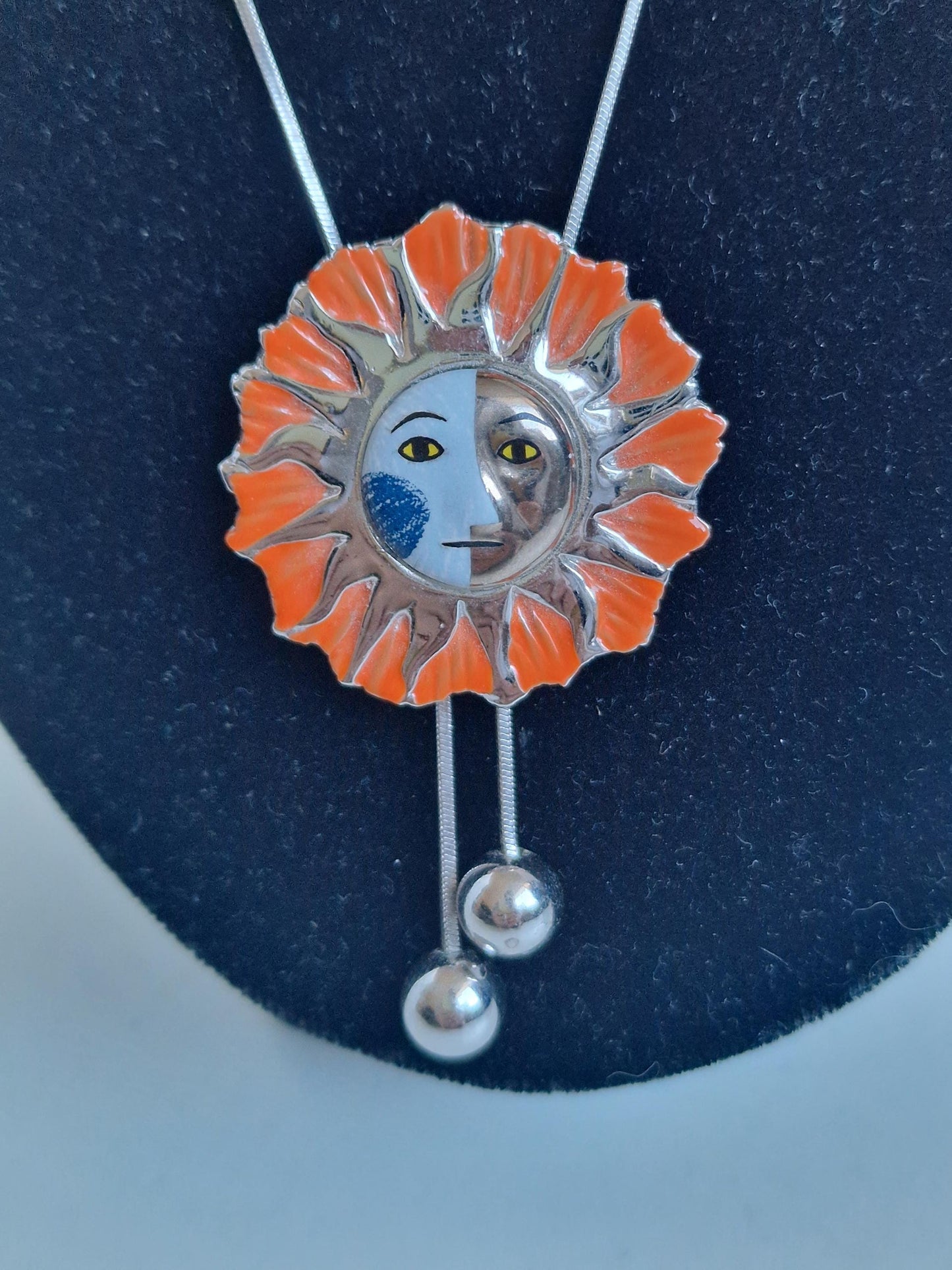 Vintage Goebel Rosina Wachtmeister Sun Face porseleinen hanger ketting