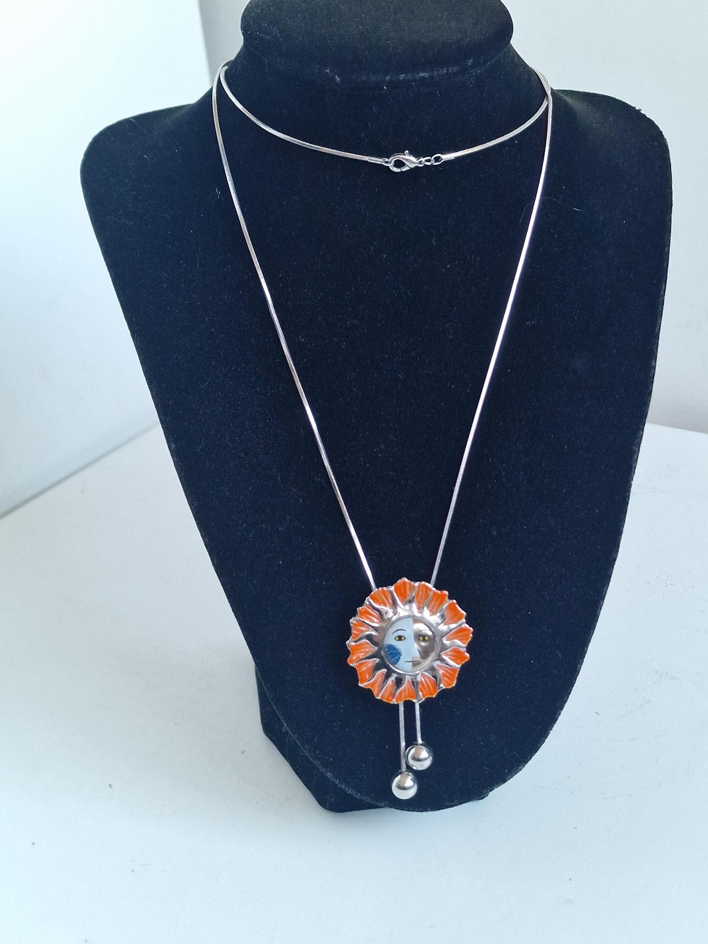 Vintage Goebel Rosina Wachtmeister Sun Face porseleinen hanger ketting