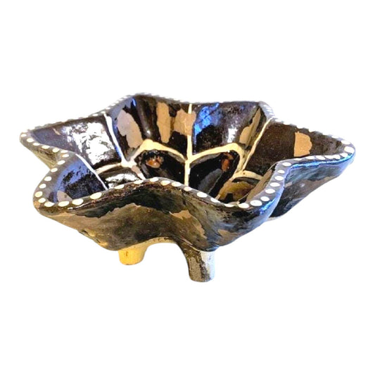 Antique Slibaardewerk Pottery Basket, 18th Century European Dish (30x30x7 cm)