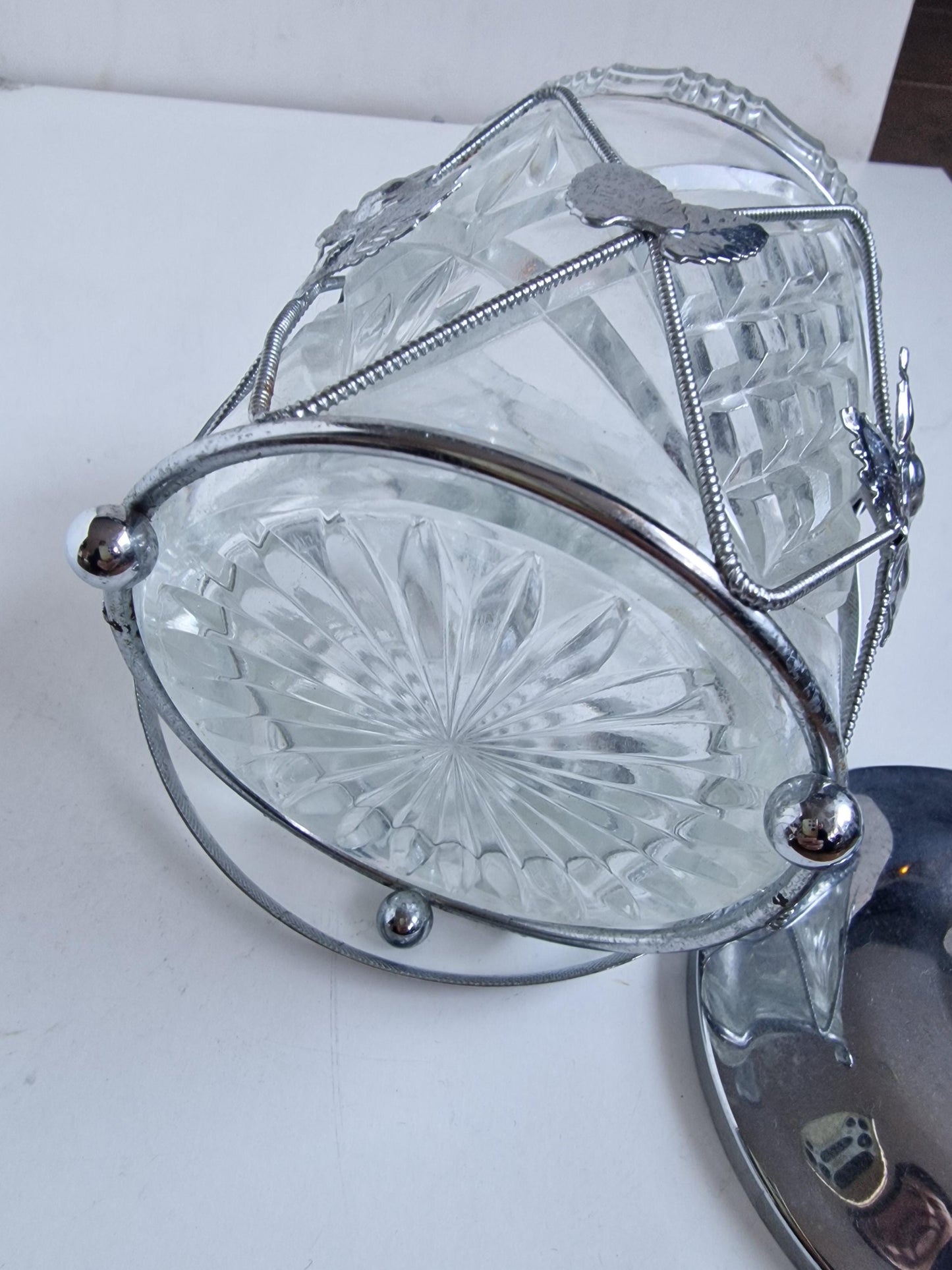 Kristallen ijs emmer met rozen geslepen kristal tsjechie crystal icebucket vintage