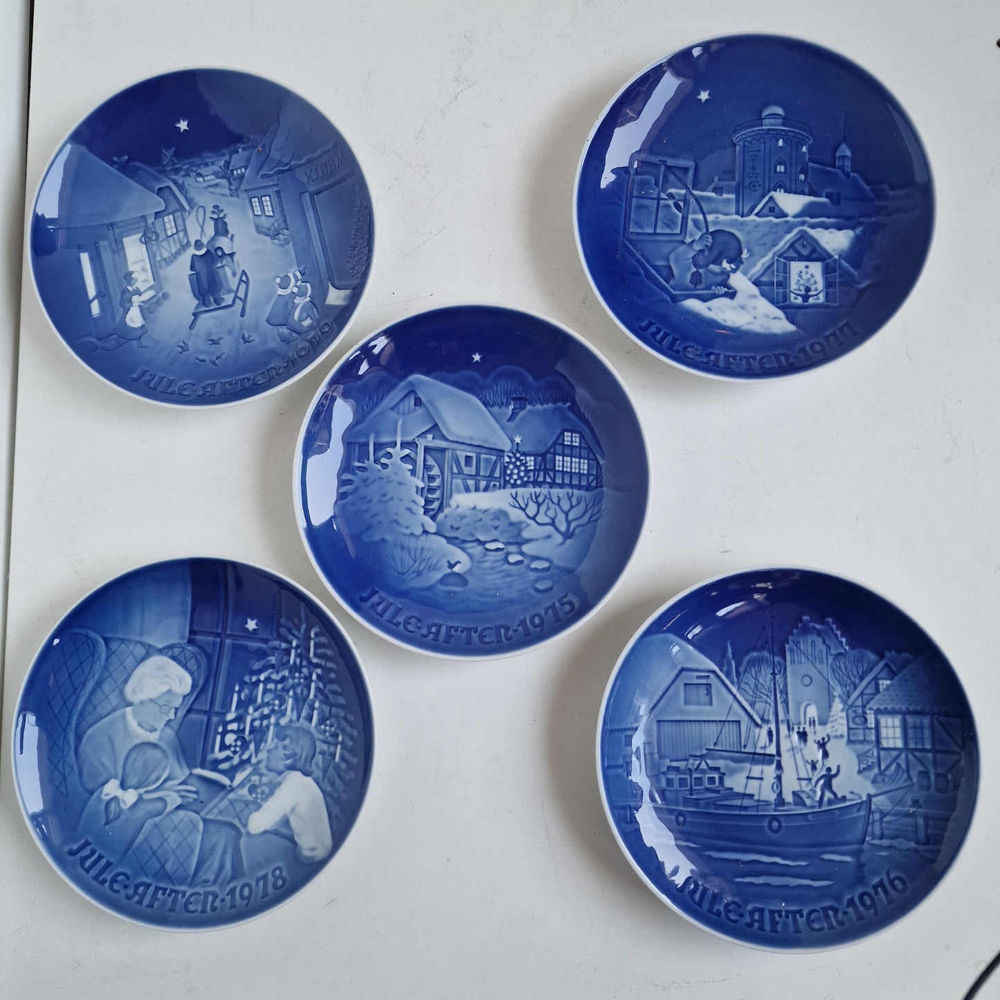 Vintage Bing & Grondahl Christmas Plates, Scandinavian Porcelain, Set of 5