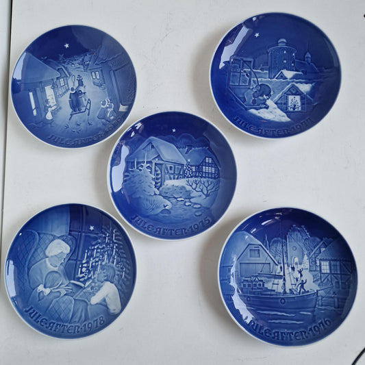Vintage Bing & Grondahl Christmas Plates, Scandinavian Porcelain, Set of 5