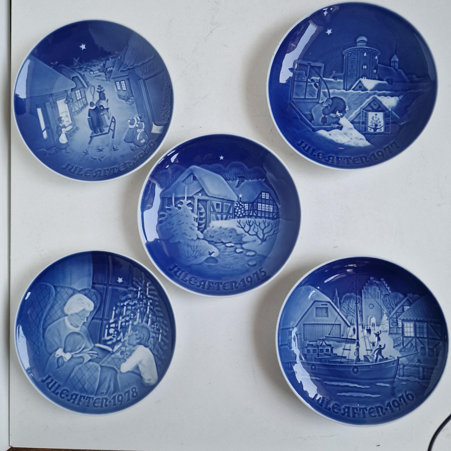 Vintage Bing & Grondahl Christmas Plates, Scandinavian Porcelain, Set of 5