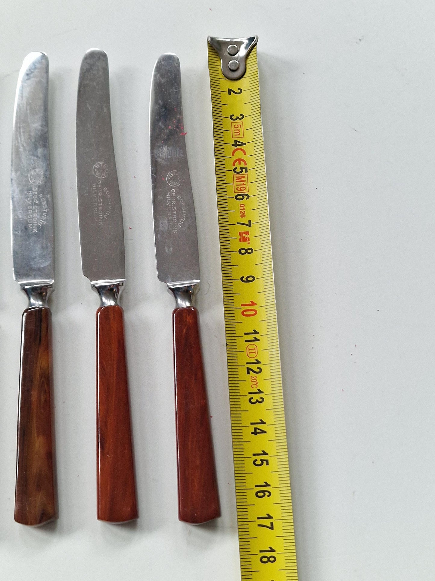Art Deco Faux Tortoise Butter Knives, STROINK Set of 6