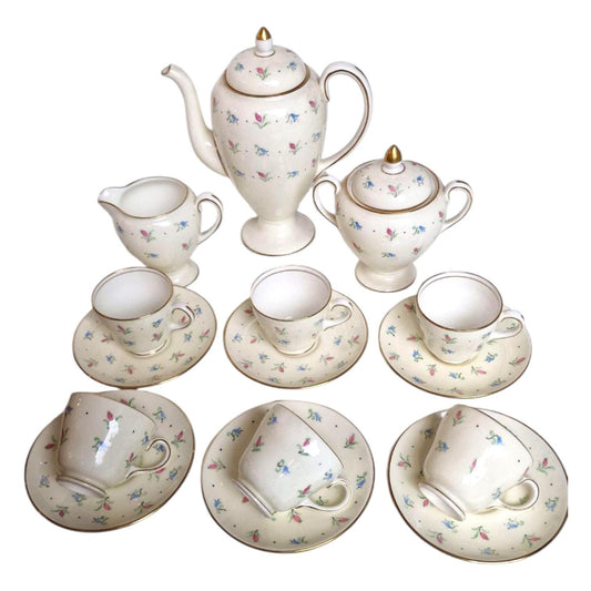 Antique Wedgwood Creamware Tea Set, Chinese Pattern, 6 Piece
