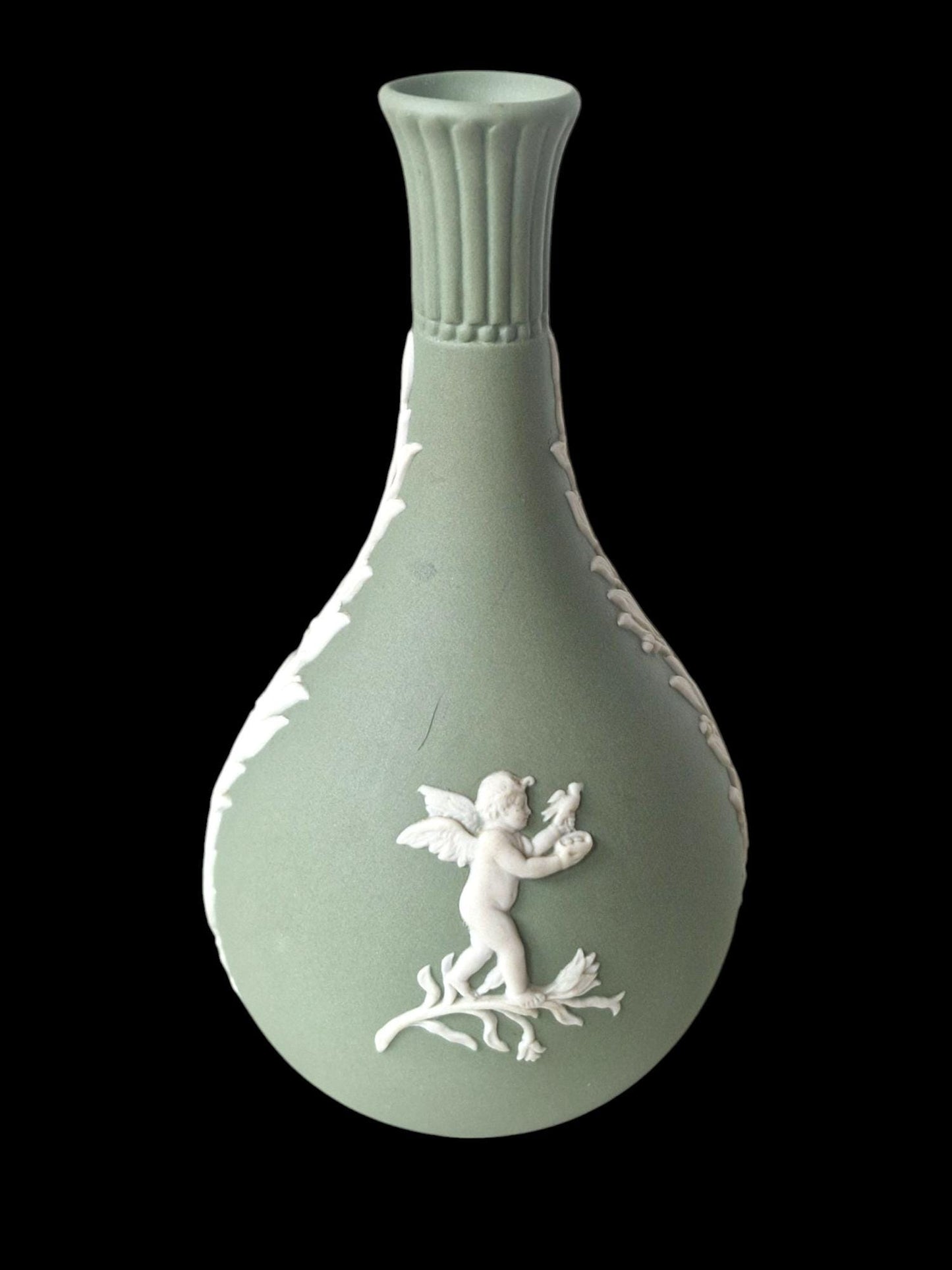 mooie Wedgwood of Etrurian & Barlaston steelvaas Jasper ware, green vase