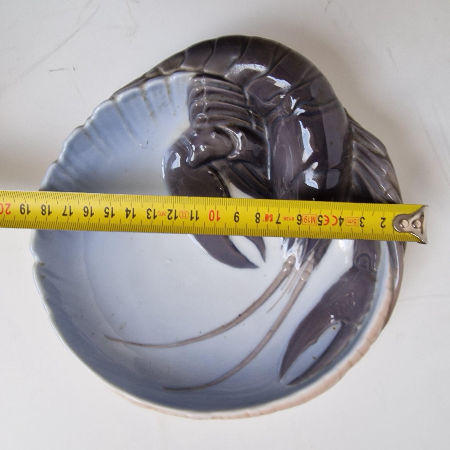 royal copenhagen danish high glossy bowl 3d relief lobster bowl, antique numbered signed