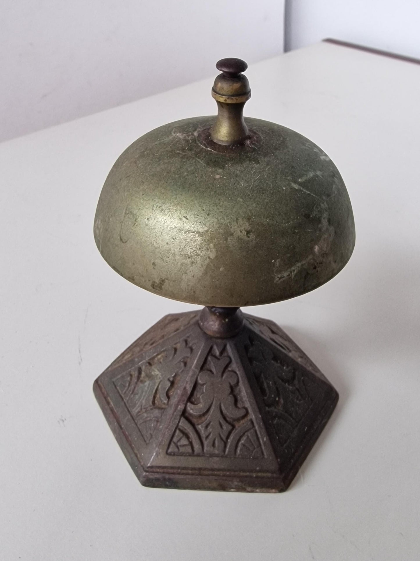 Antique Hotel Desk Bell, Art Nouveau Clerk Counter Bell, 1900s