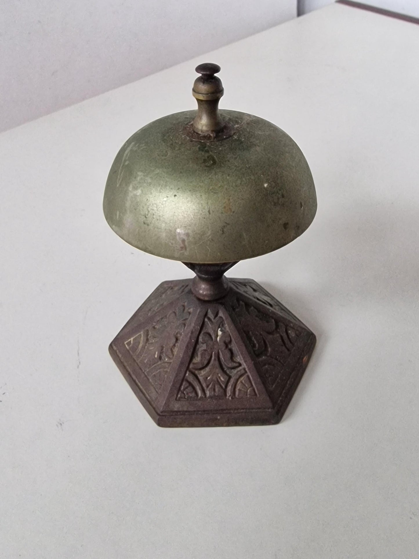 Antique Hotel Desk Bell, Art Nouveau Clerk Counter Bell, 1900s