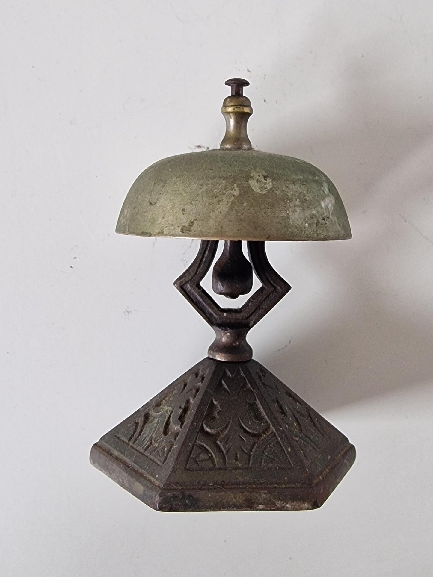 Antique Hotel Desk Bell, Art Nouveau Clerk Counter Bell, 1900s