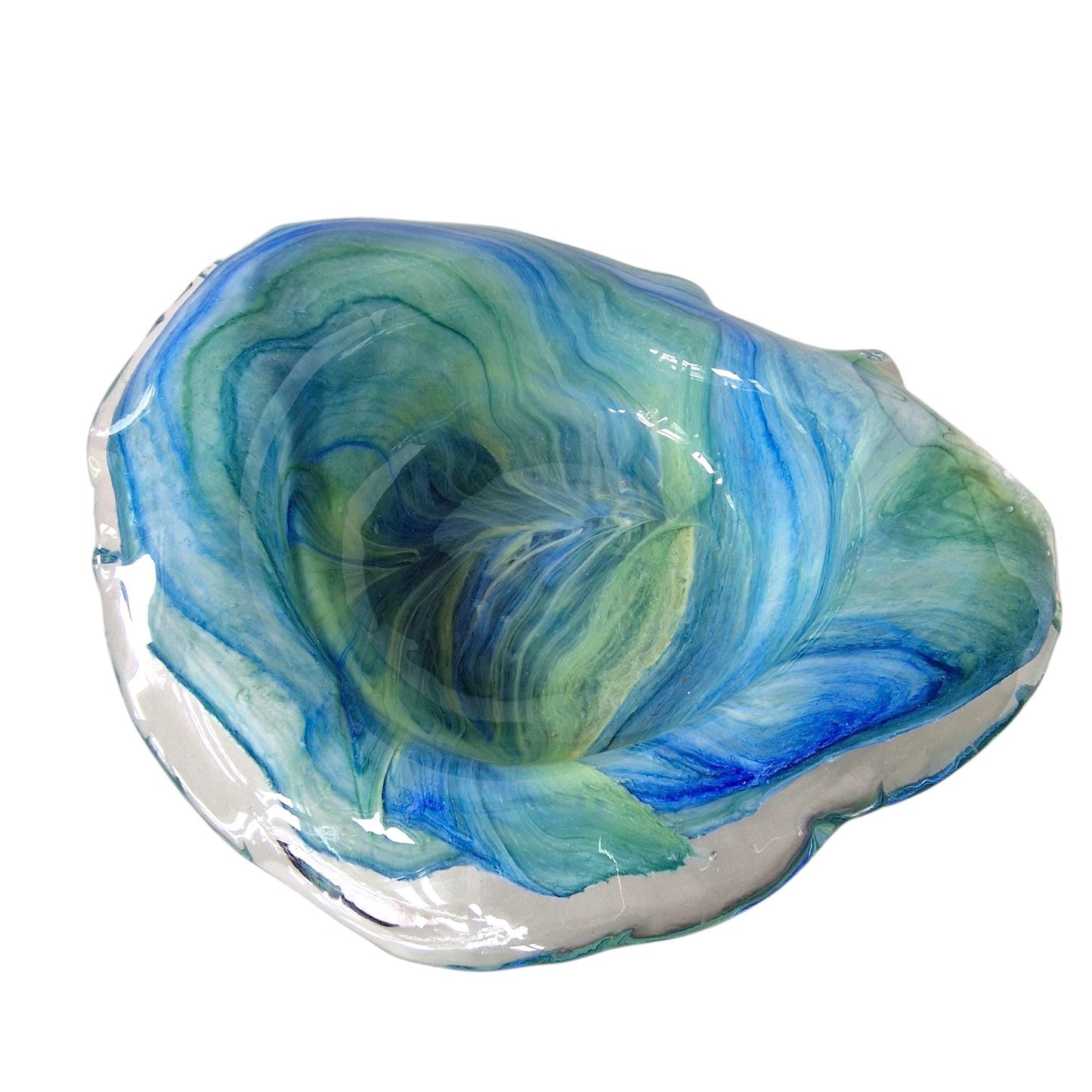 Bowl object  german glass art by peter kaspar, 25 cm,