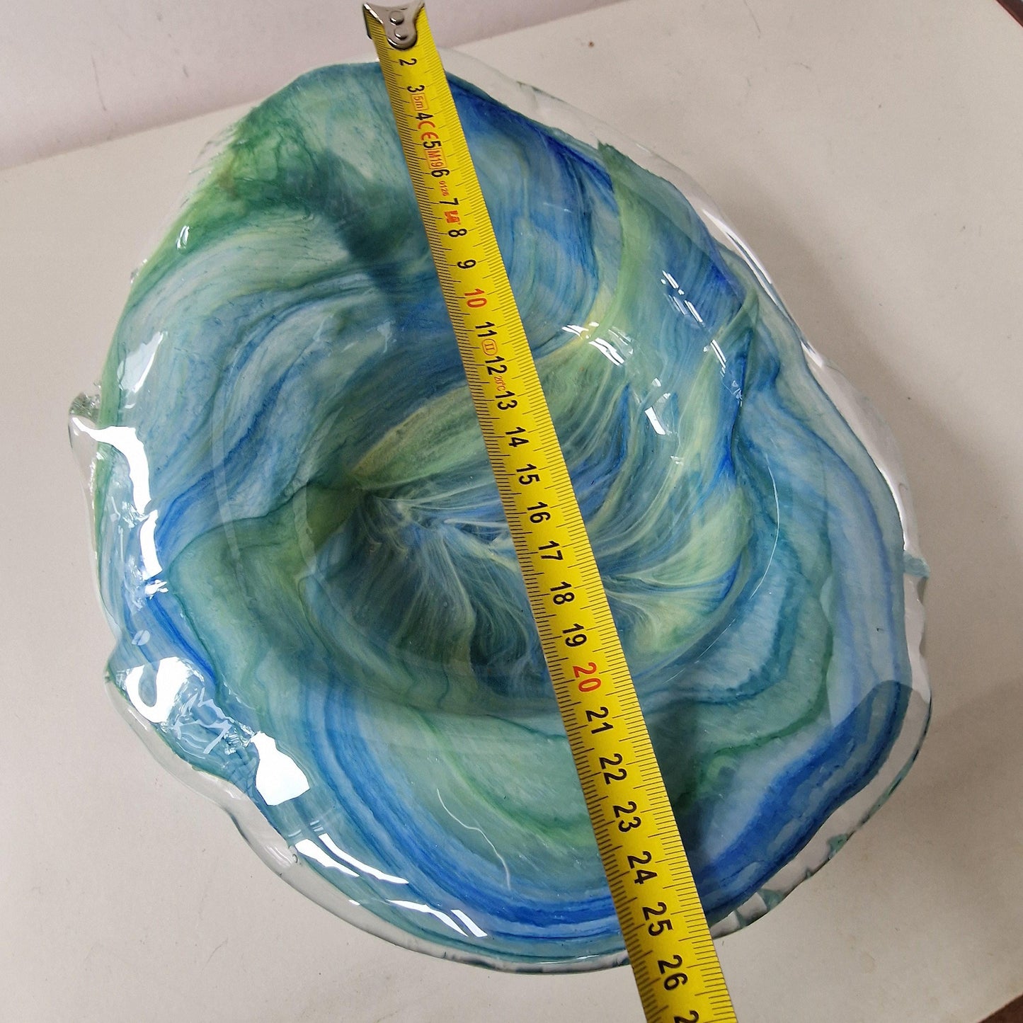 Bowl object  german glass art by peter kaspar, 25 cm,