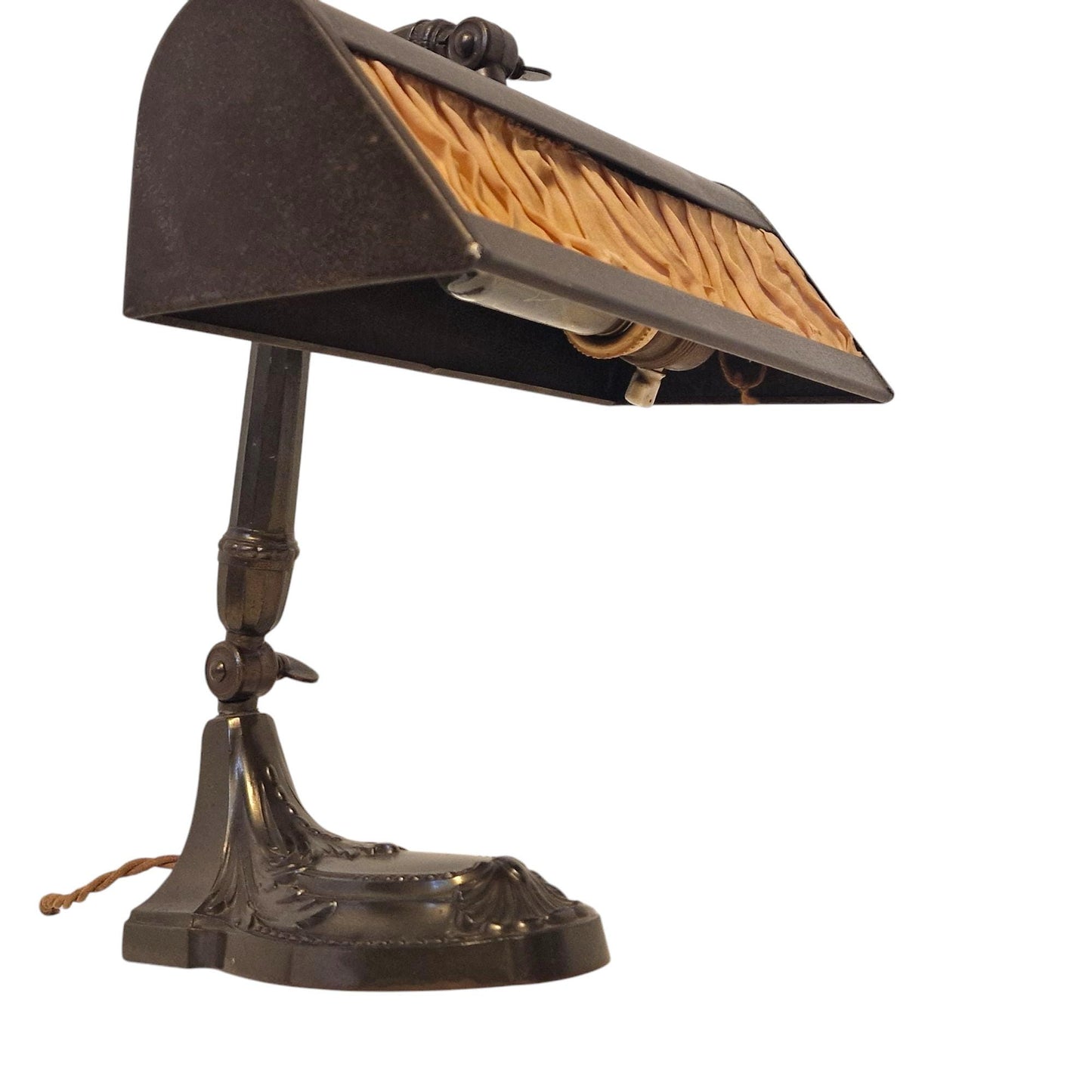 Art Nouveau Desk Lamp, Jugendstil Clerk Lamp, Adjustable Shade