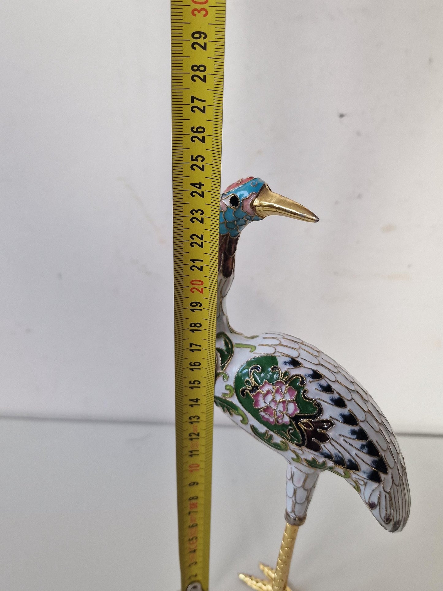 vintage cloisonne ibis crane enamel bird china / japan meiji