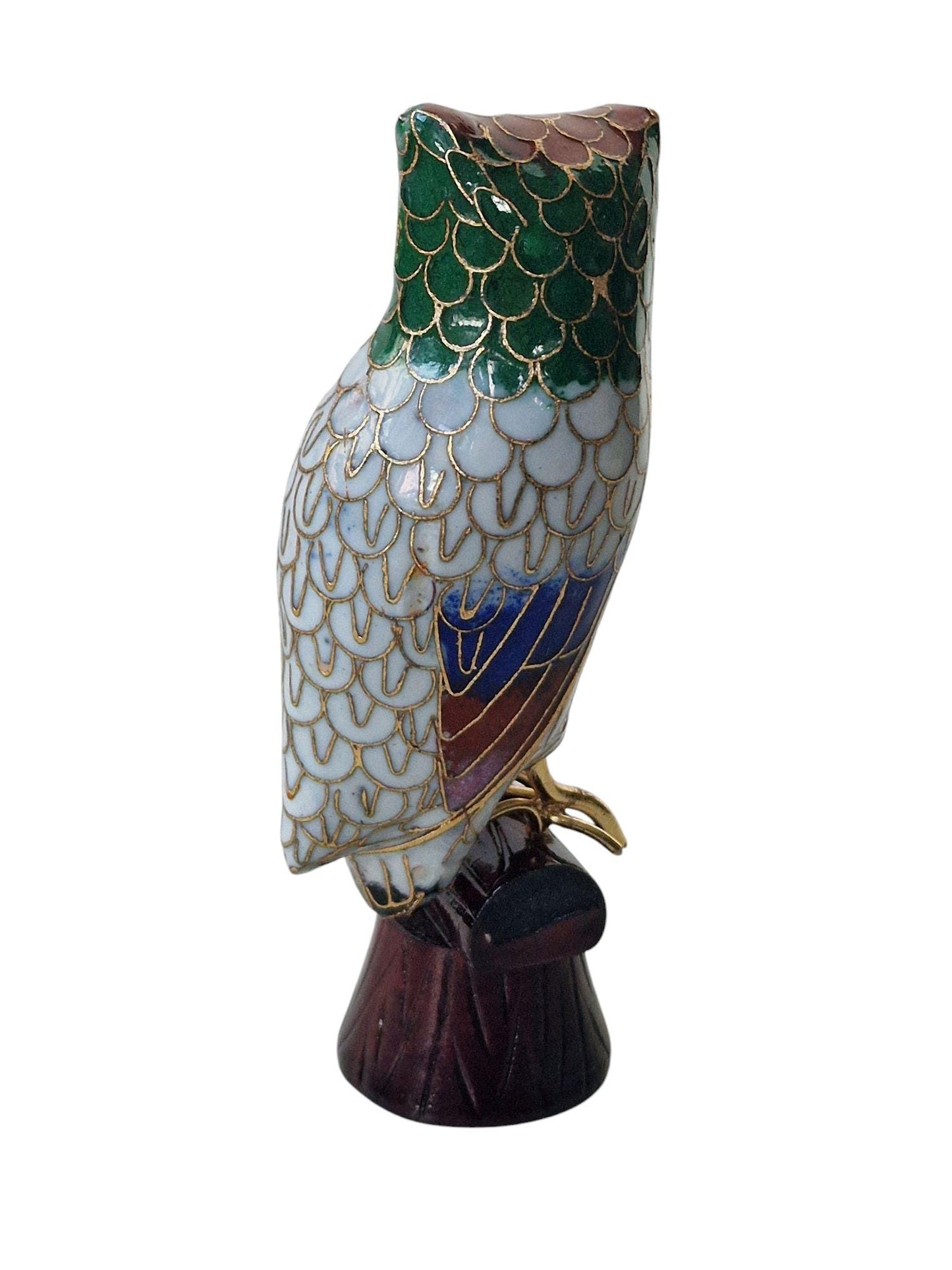 vintage cloisonne ibis owl crane enamel bird china / japan meiji