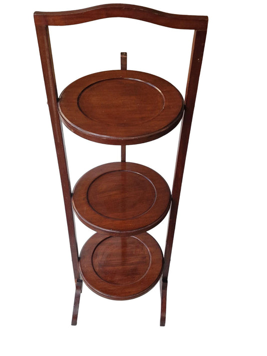 Mahogany Cake Stand, 19th Century British High Tea Server