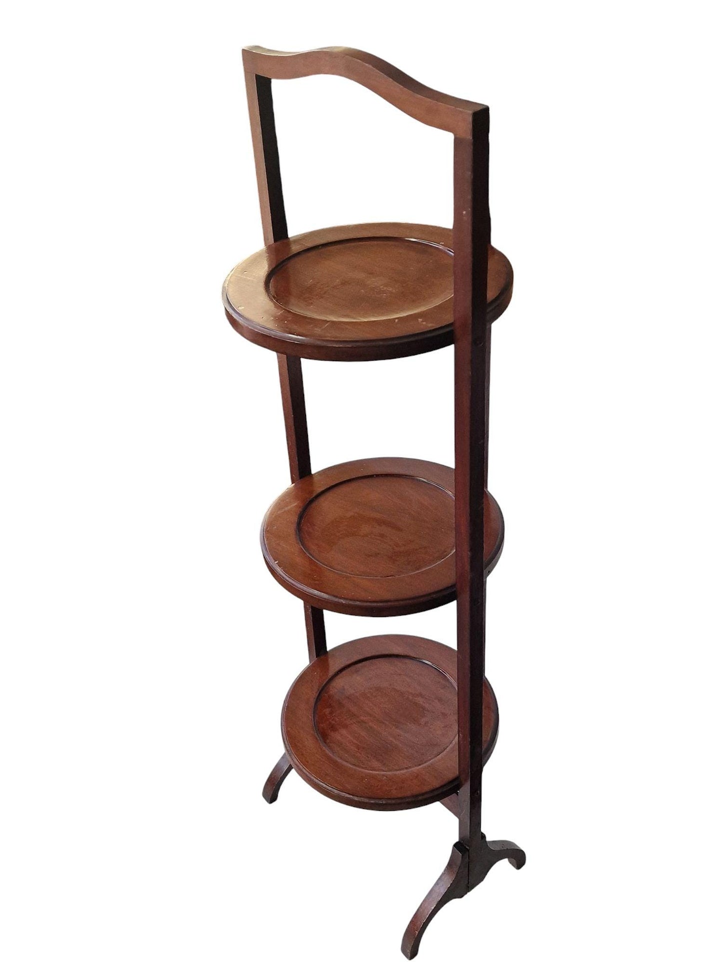 Mahogany Cake Stand, 19th Century British High Tea Server