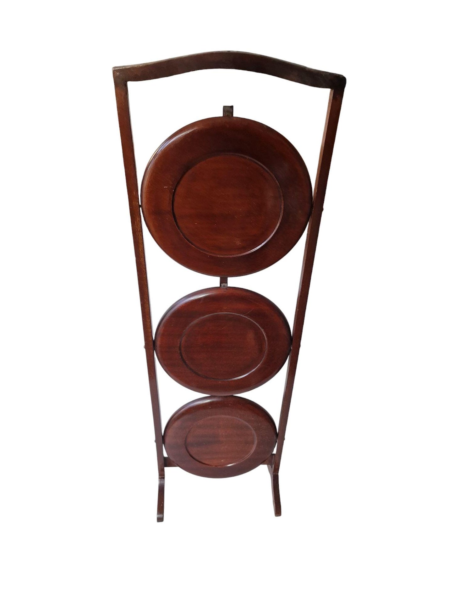 Mahogany Cake Stand, Folding British Butler Tray, 19th Century