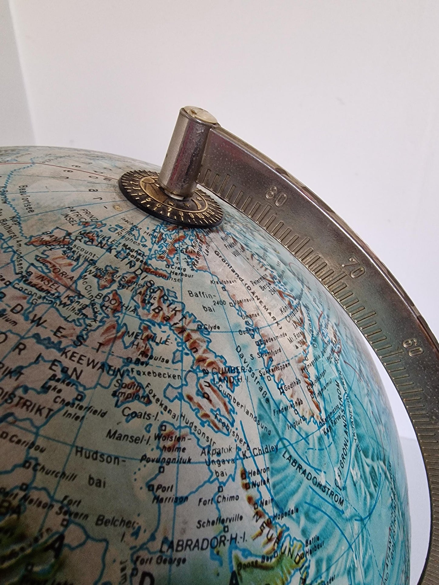 Vintage Danish Scan Globe, Illuminated 1950s World Map
