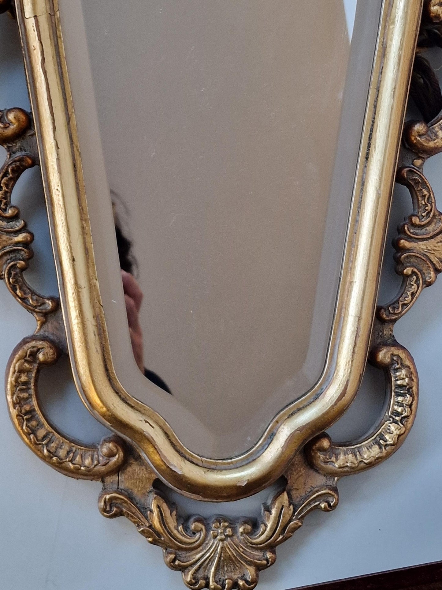 Art Nouveau Gold Gilt Antique Mirror, ca 1900-1920