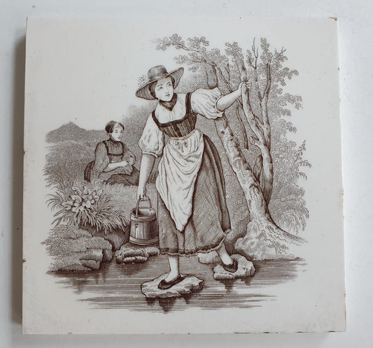 Minton tile    Pastoral serie  date from c. 1880