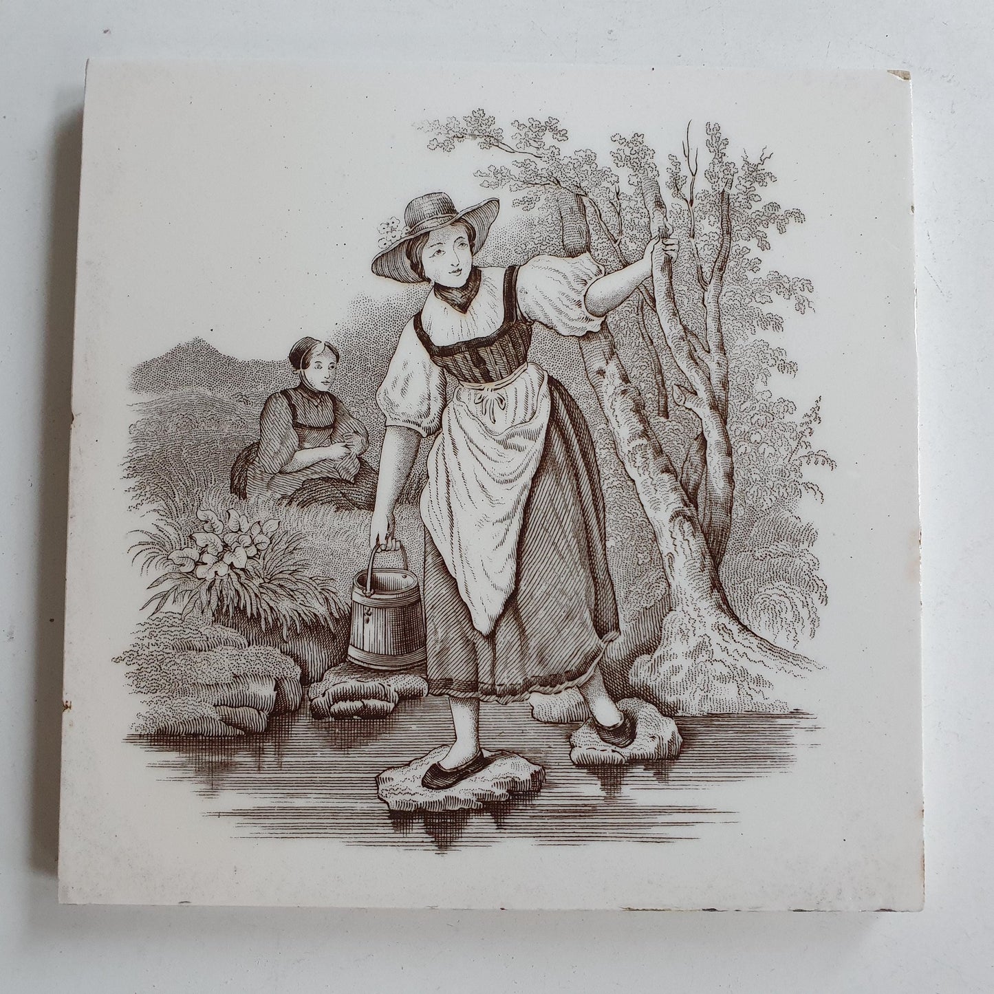 Minton tile    Pastoral serie  date from c. 1880