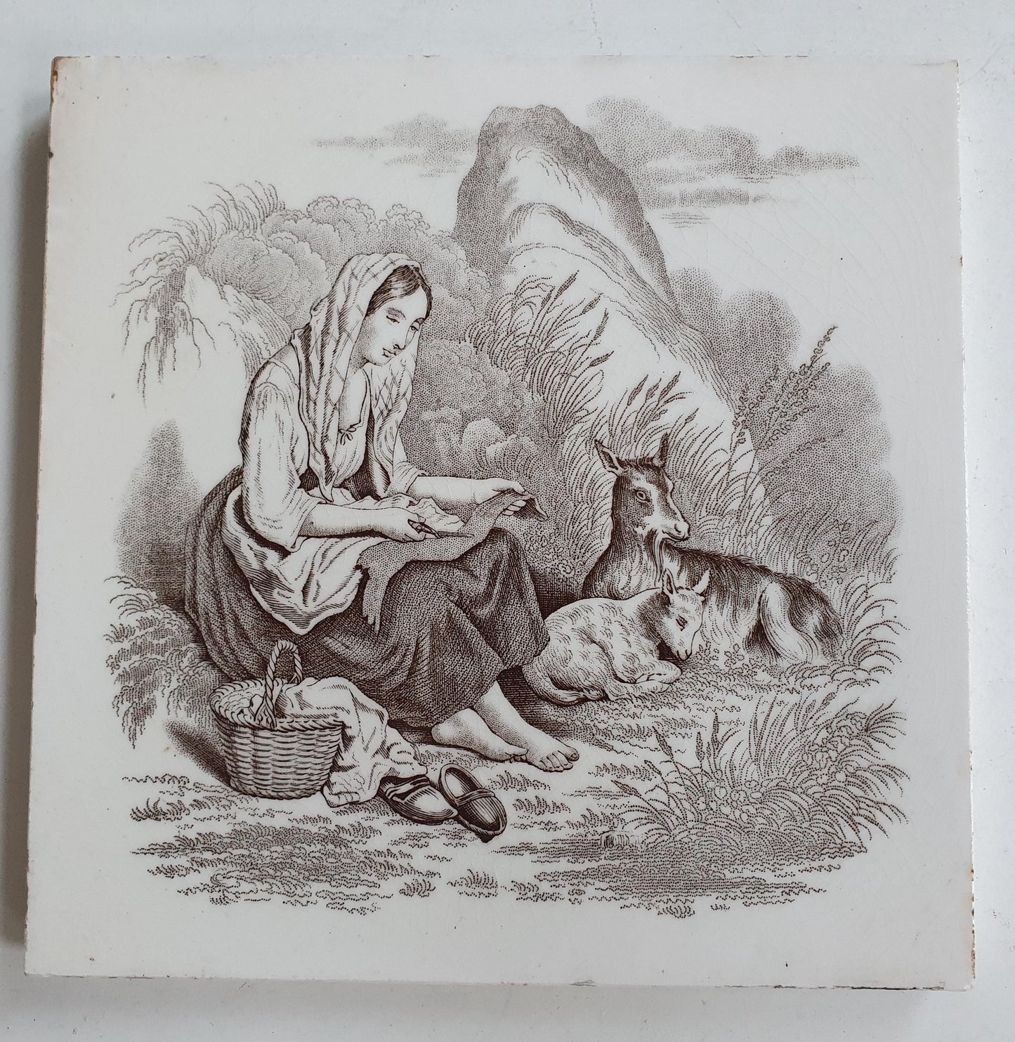 Minton tile    Pastoral serie  date from c. 1880