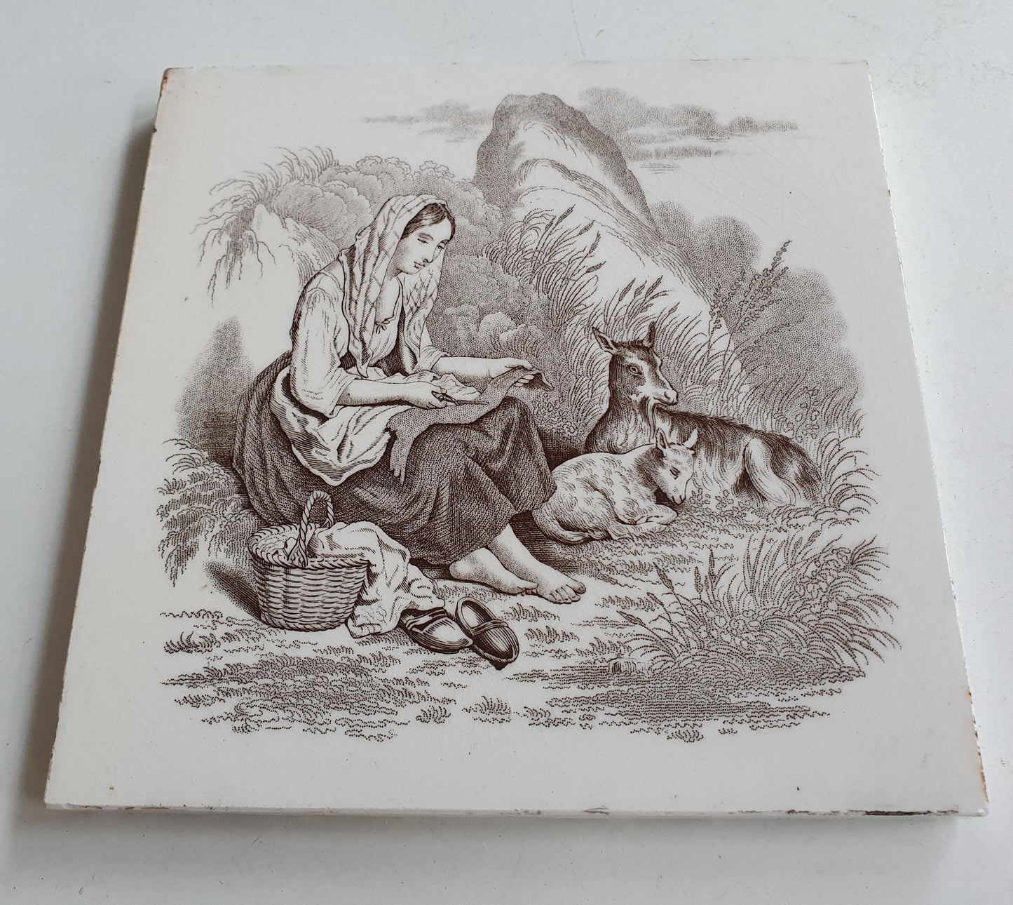 Minton tile    Pastoral serie  date from c. 1880