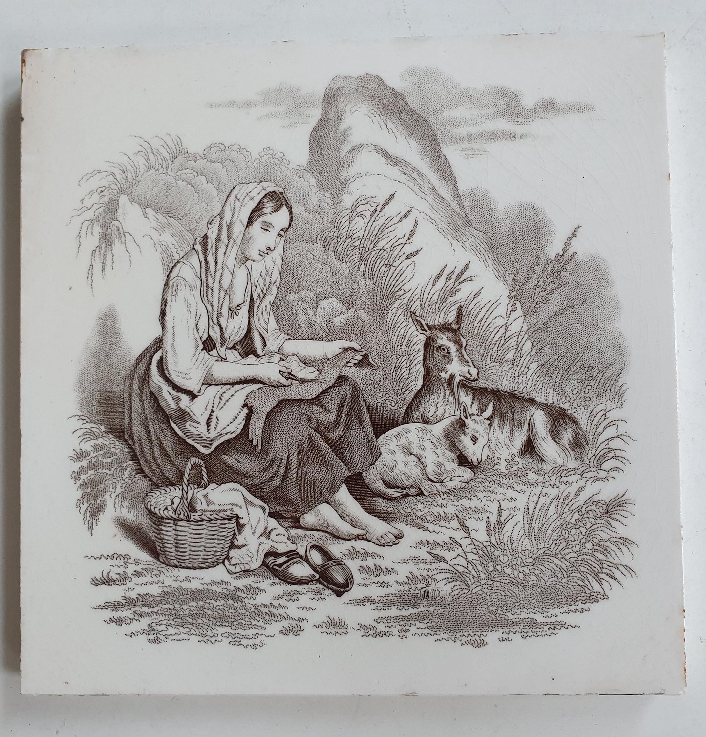Minton tile    Pastoral serie  date from c. 1880