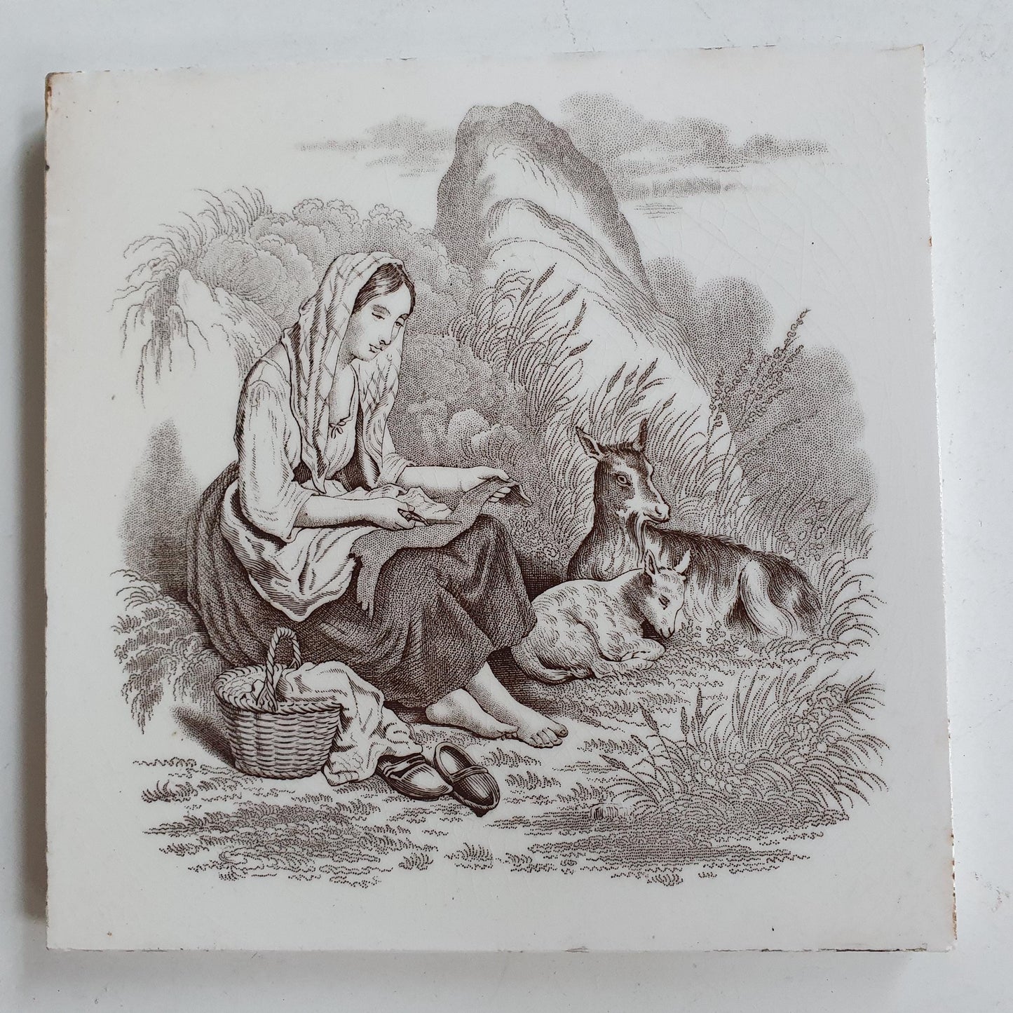Minton tile    Pastoral serie  date from c. 1880