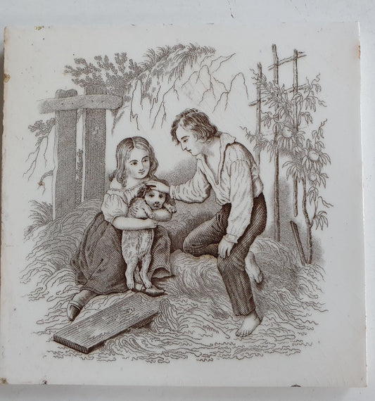 Minton tile    Pastoral serie  date from c. 1880