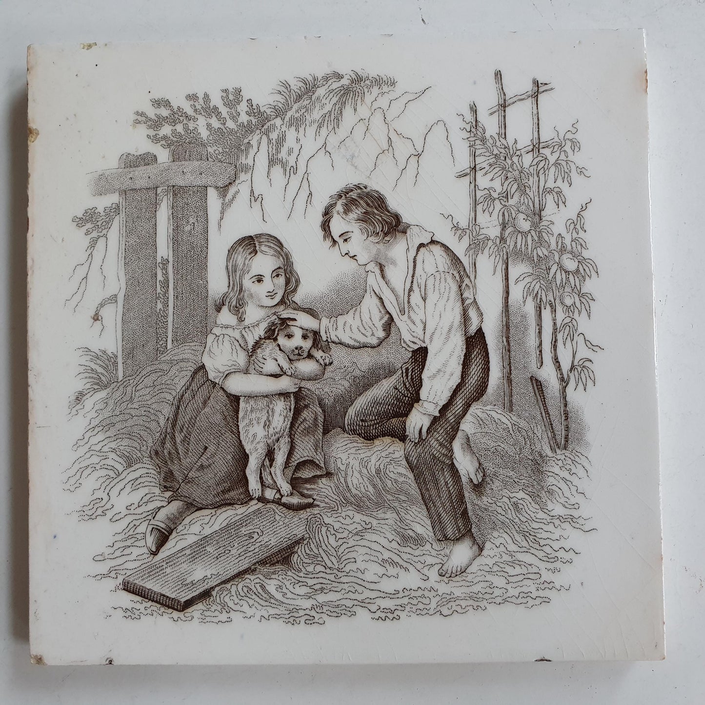 Minton tile    Pastoral serie  date from c. 1880