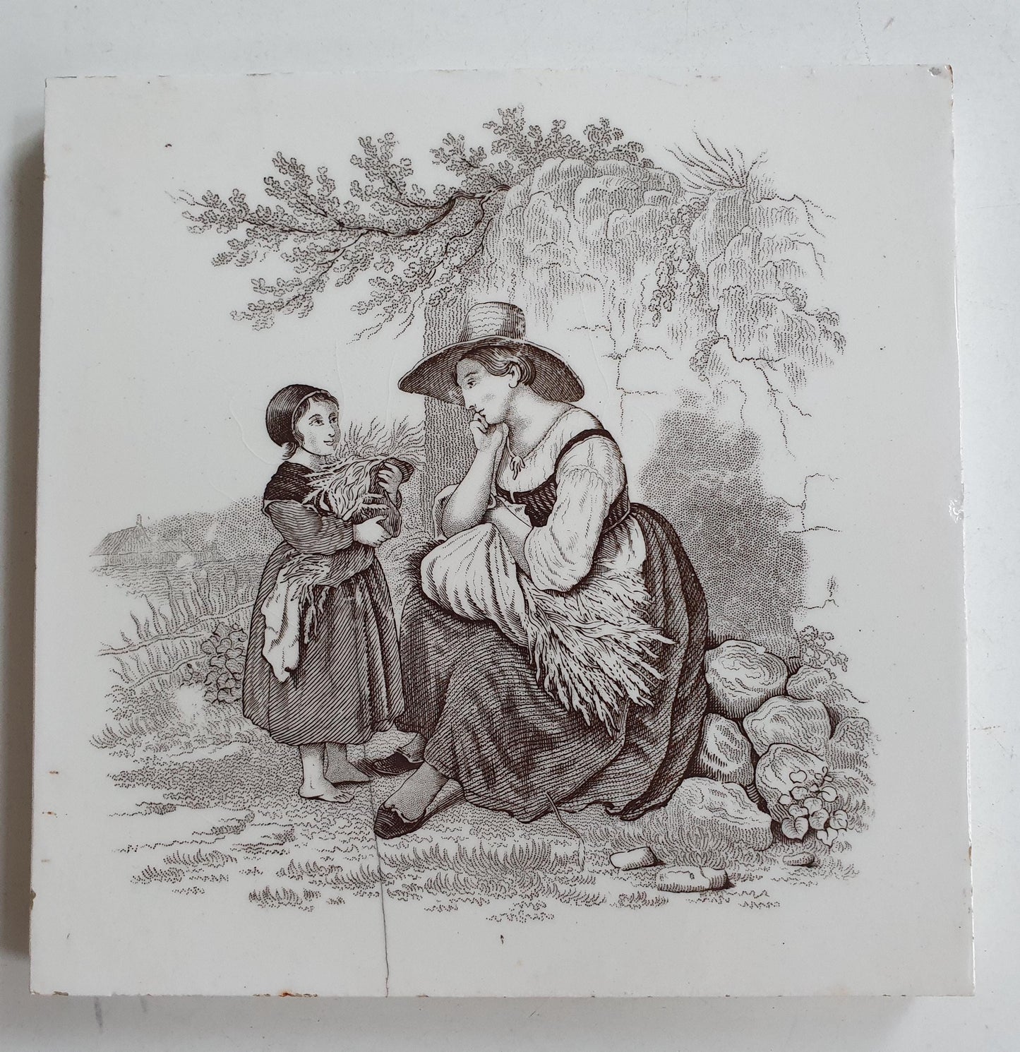 Minton tile    Pastoral serie  date from c. 1880