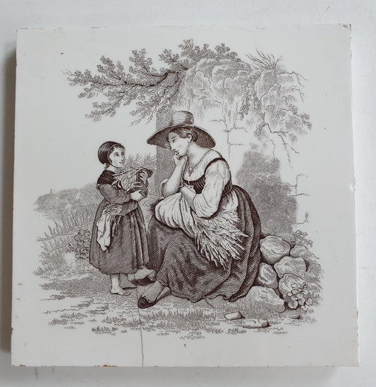 Minton tile    Pastoral serie  date from c. 1880